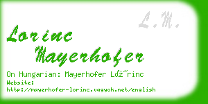 lorinc mayerhofer business card